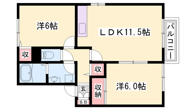 セジュールKの間取り