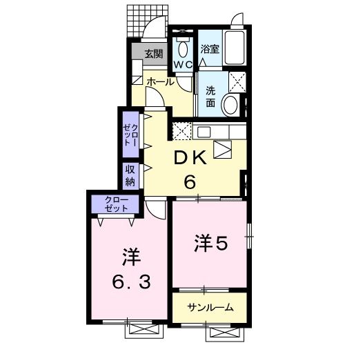 由利本荘市石脇のアパートの間取り