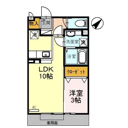 砺波市矢木のアパートの間取り