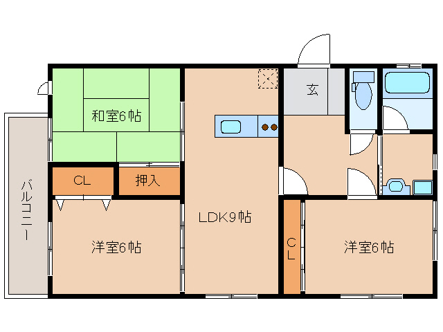 都城市中原町のマンションの間取り