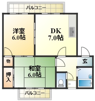 クレールコートB棟の間取り