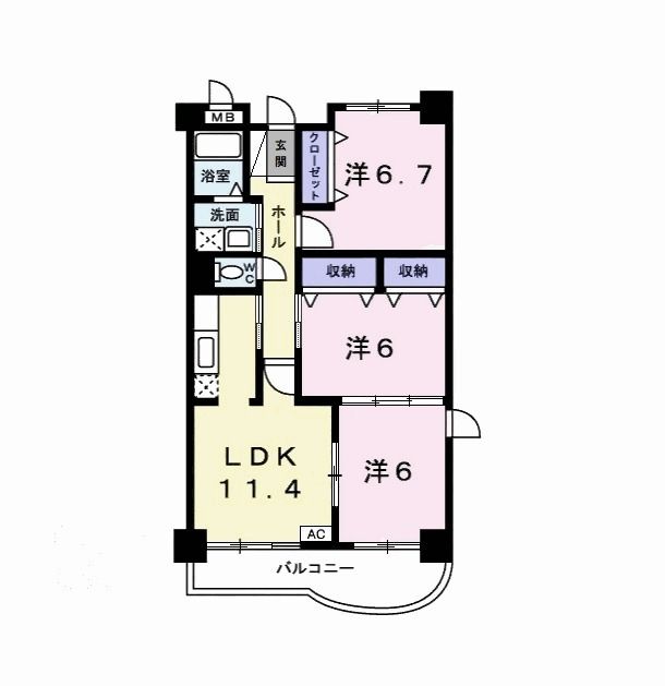 木更津市ほたる野のマンションの間取り