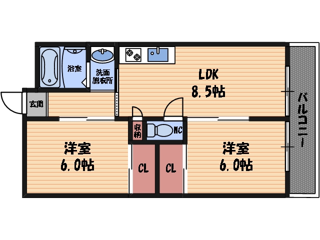 グランツ武庫川の間取り
