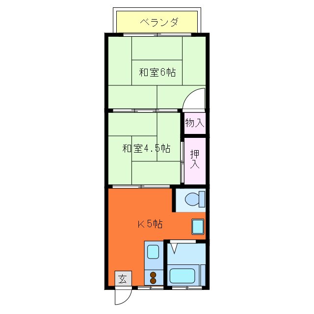 下多荘Aの間取り写真