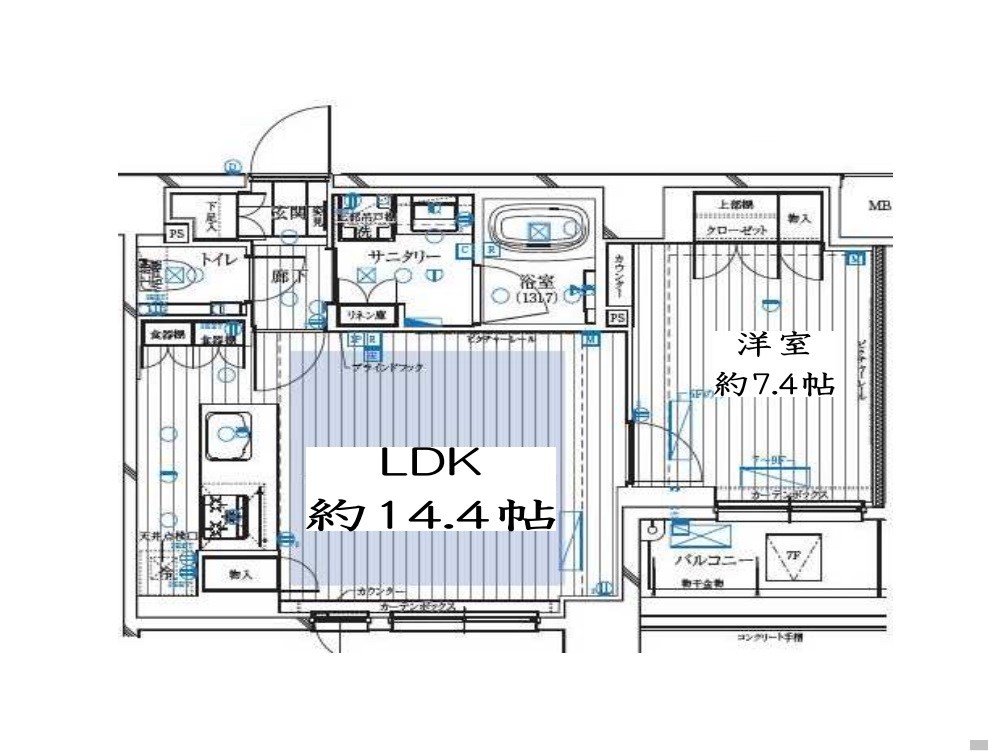 レガリス月島ベイサイドコートの間取り写真
