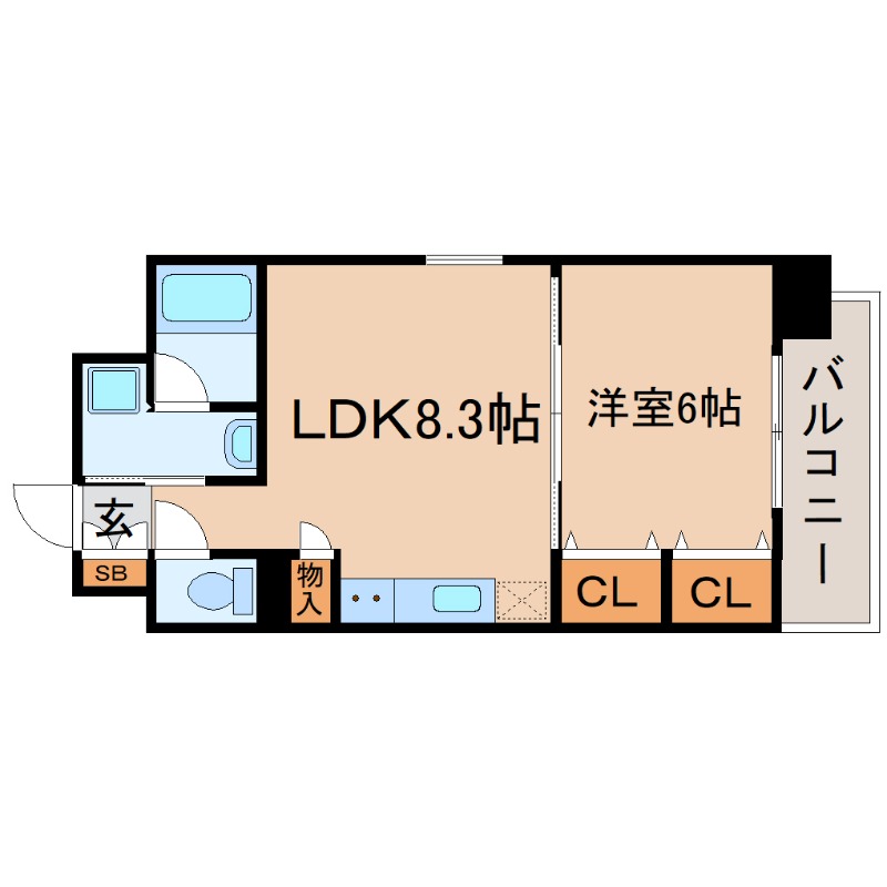 阪神本線 尼崎駅 徒歩10分 15階建 築6年の間取り写真