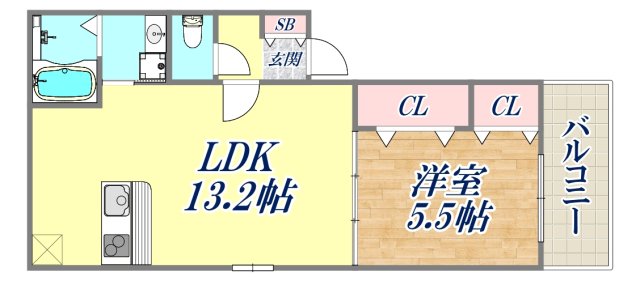 フジパレス神戸春日野道の間取り写真
