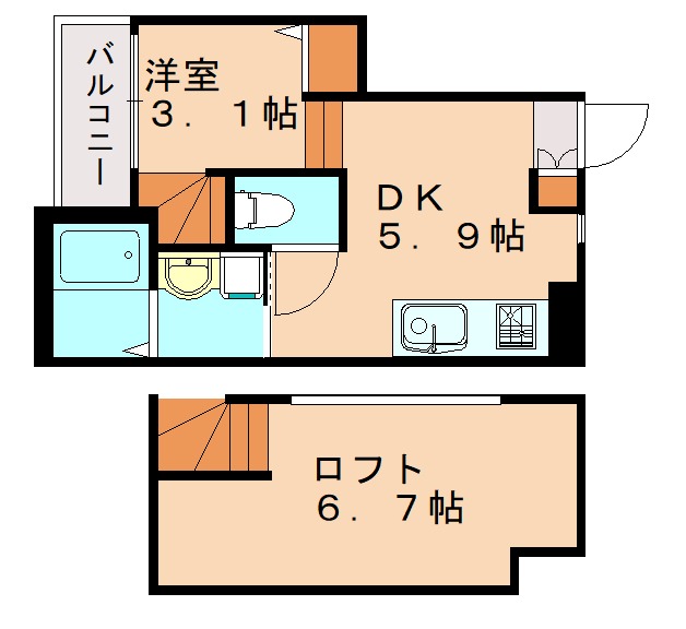 ＪＲ鹿児島本線 吉塚駅 徒歩17分 2階建 築4年の間取り写真