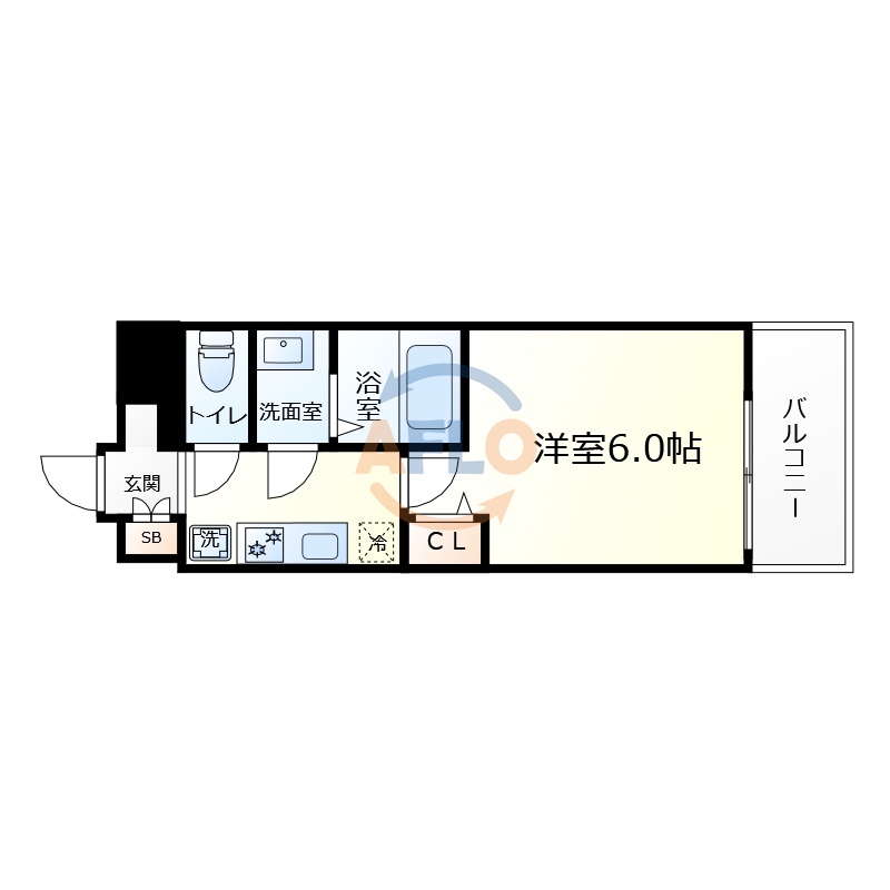 地下鉄中央線 緑橋駅 徒歩8分 14階建 築2年の間取り写真