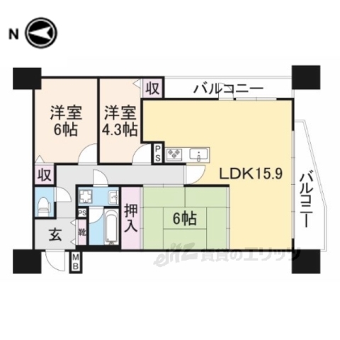 コスモ大和高田の間取り