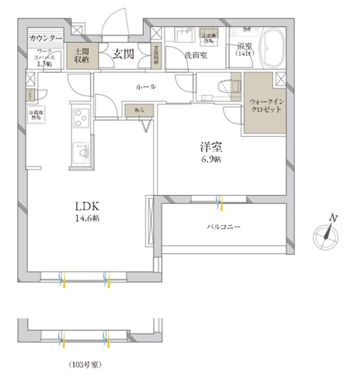 クレールシャーメゾンプレミアの間取り