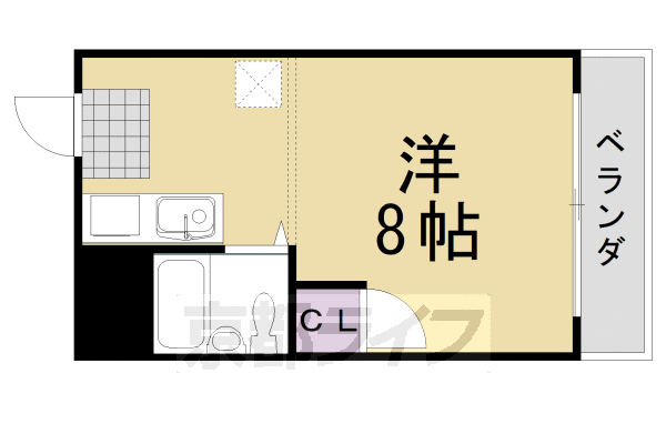 京都市西京区大枝塚原町のマンションの間取り