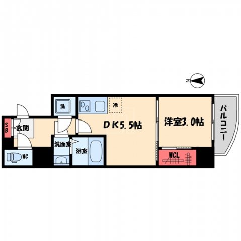 SERENiTE本町refletの間取り