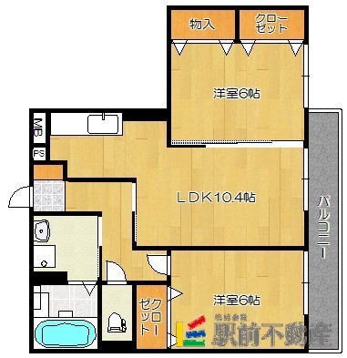 筑後市大字羽犬塚のアパートの間取り