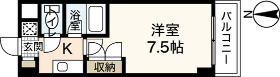 広島市西区大芝のマンションの間取り