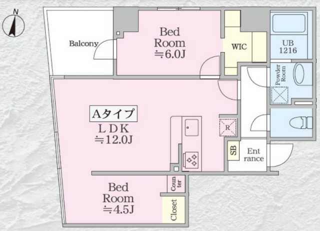 江戸川区中葛西のマンションの間取り