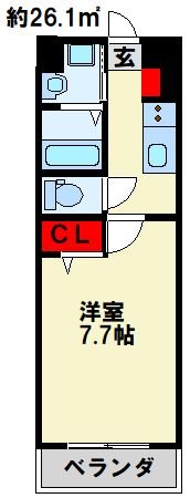 北九州市小倉北区室町のマンションの間取り