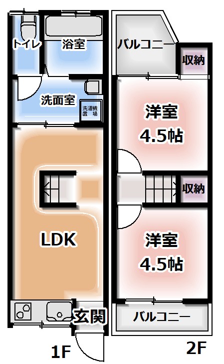 大日東奥貸家の間取り