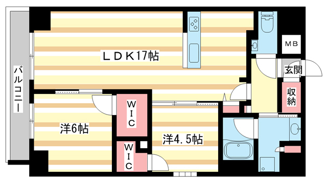 奈良市大宮町のマンションの間取り