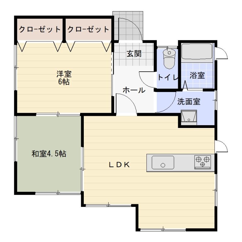 レントハウス8号館の間取り