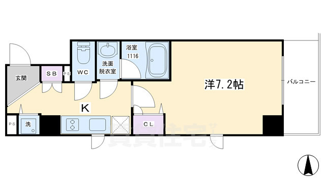 京都市下京区佐女牛井町のマンションの間取り