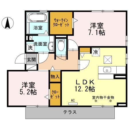 鈴鹿市西条のアパートの間取り