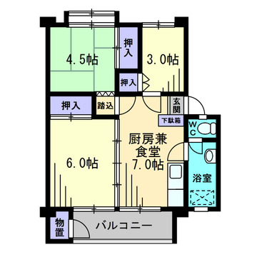 烏山北住宅21号棟の間取り