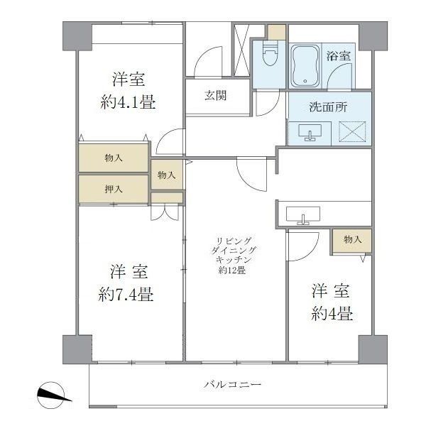 中野区南台のマンションの間取り