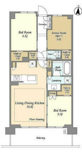 【荒川区町屋のマンションの間取り】