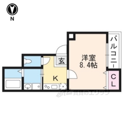 京都市下京区高辻大宮町のアパートの間取り