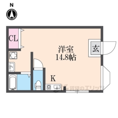 京都市右京区太秦安井松本町のマンションの間取り