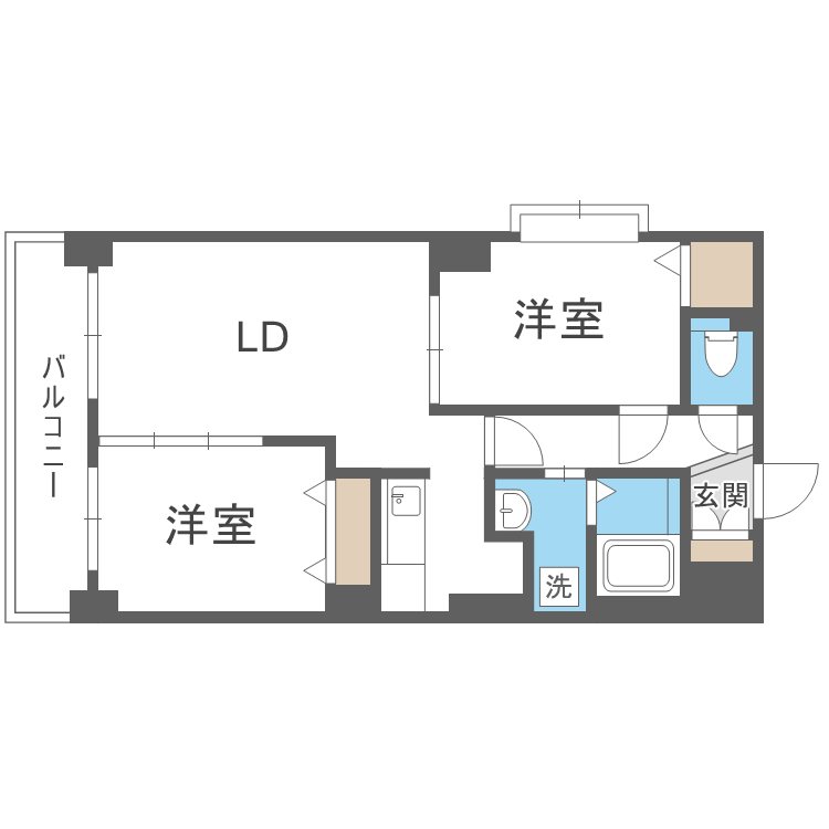 札幌市豊平区福住一条のマンションの間取り