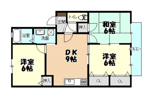 ファミール河野Eの間取り