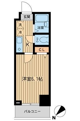 新宿区河田町のマンションの間取り