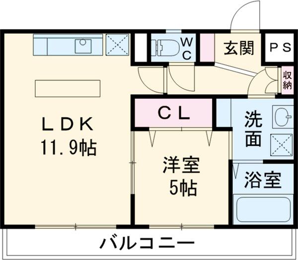 【袋井市上山梨のマンションの間取り】