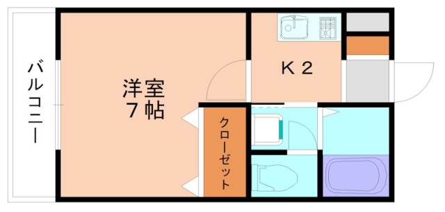 宗像市赤間のアパートの間取り