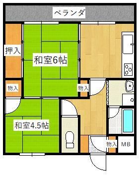 倉敷市水島西千鳥町のマンションの間取り