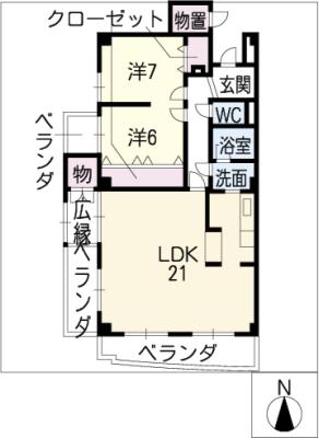 八事ファミリーハイツ３０１号室の間取り