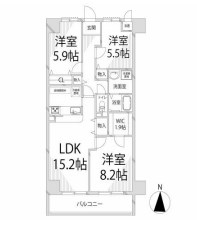 【姫路市東辻井のマンションの間取り】