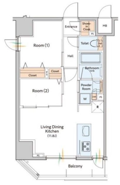 台東区清川のマンションの間取り