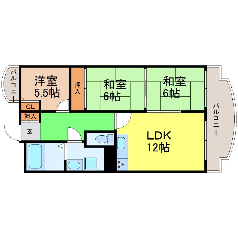 名古屋市熱田区四番のマンションの間取り