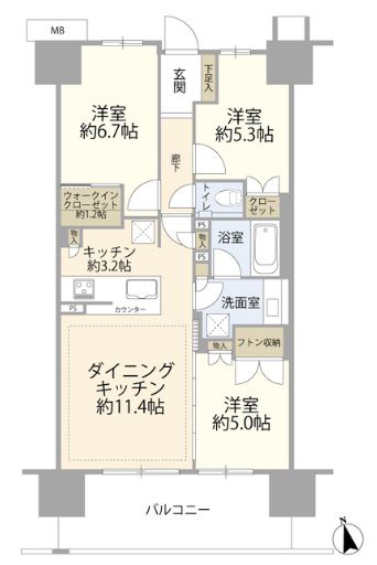 品川区東大井のマンションの間取り