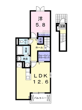 東海市加木屋町のアパートの間取り