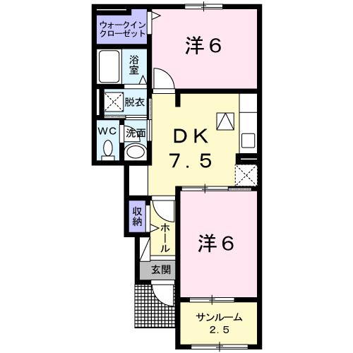 サニーヒルズ　アパートメントの間取り