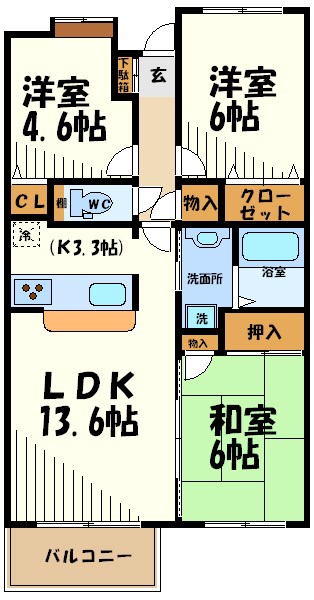 オークヴィレッジ調布の間取り