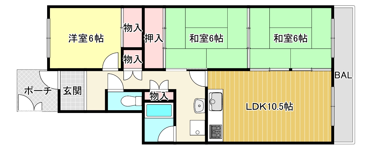 箕面市小野原東のマンションの間取り