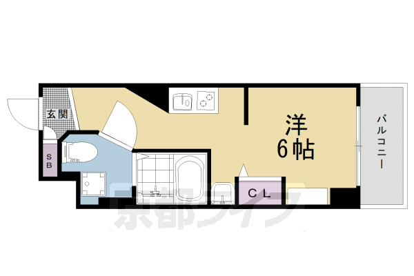 京都市左京区下鴨夜光町のマンションの間取り