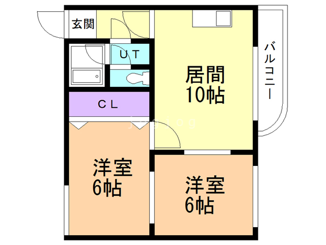 札幌市白石区中央二条のマンションの間取り