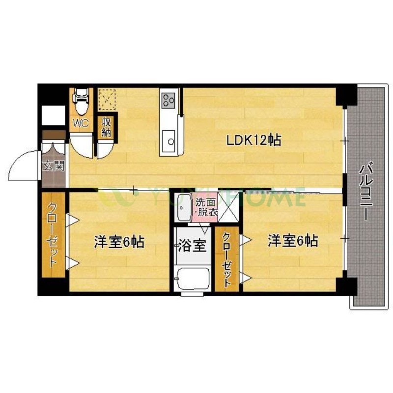 福岡市東区箱崎ふ頭のマンションの間取り