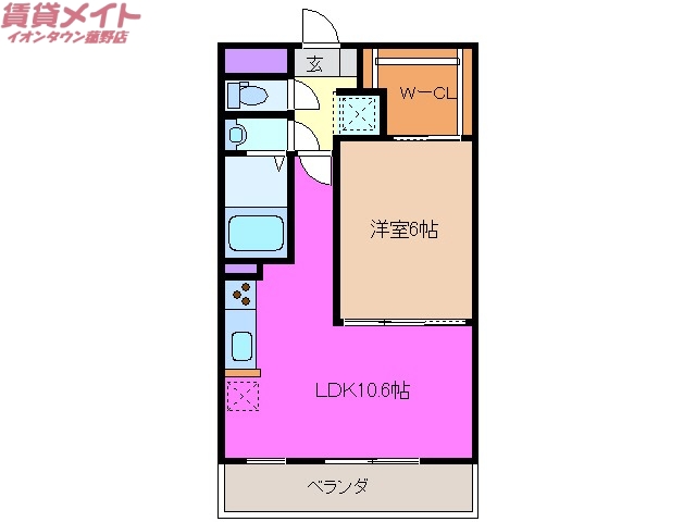 いなべ市大安町石榑東のアパートの間取り